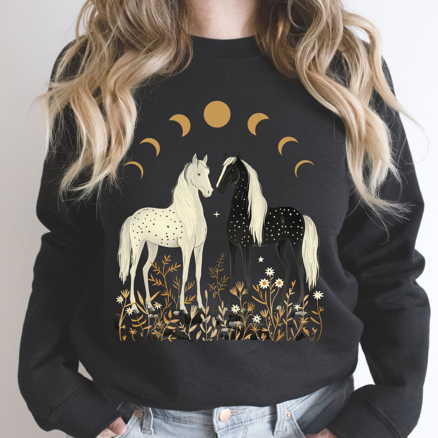 Black and White Horses Sweater