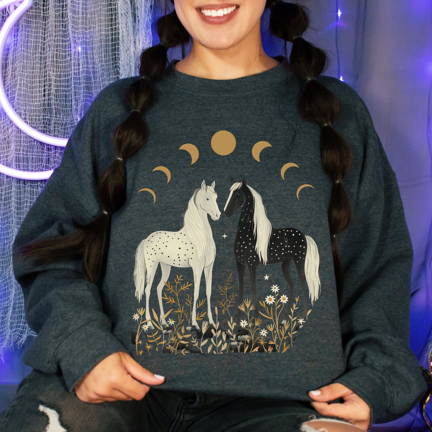 Black and White Horses Sweater